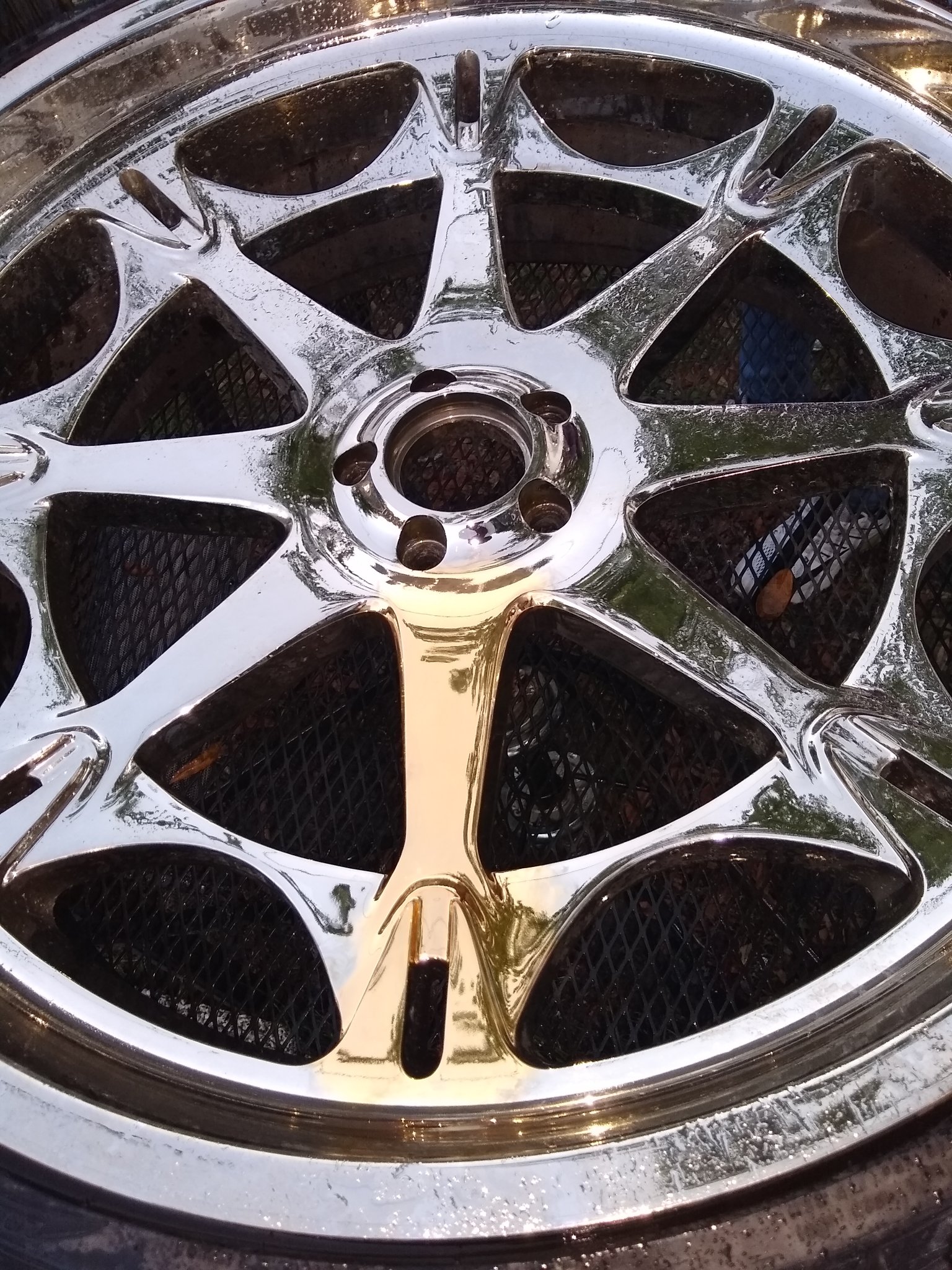 ChromeKarats gold plating work — Gold Plated Spoke Wheels on Sedan